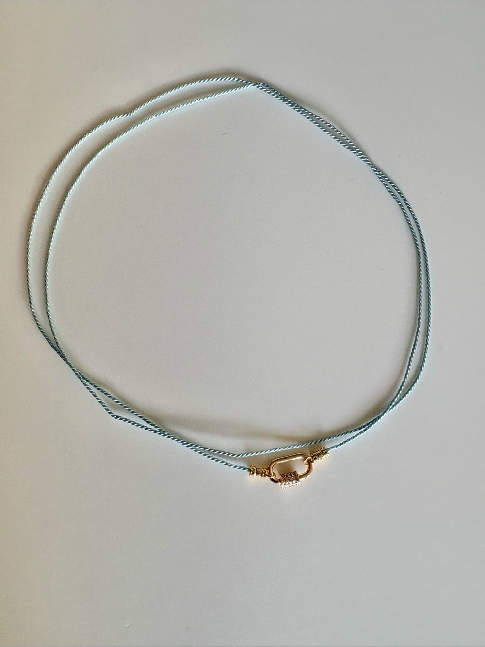 Silk cord and carabiner necklace
